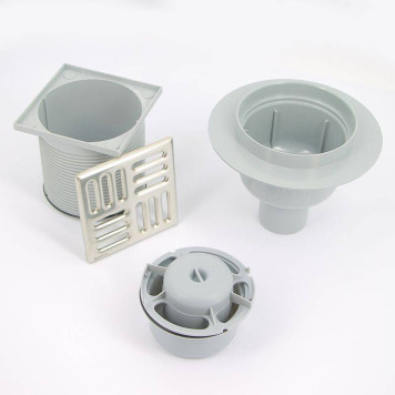 Трап Alcaplast 105 х 105 мм H=138-224 мм вертикальный выпуск 50 мм нерж.сталь-2
