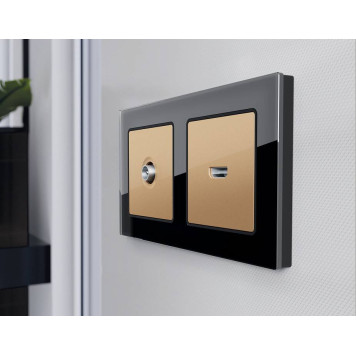 Рамка на 3 поста Ambrella Volt Platos Стекло натуральное AF380803-1