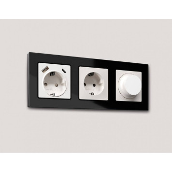 Рамка на 3 поста Ambrella Volt Platos Стекло натуральное AF380803-2