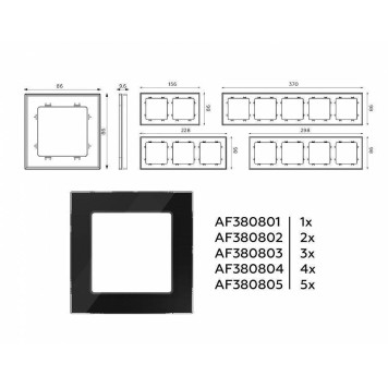 Рамка на 3 поста Ambrella Volt Platos Стекло натуральное AF380803-3