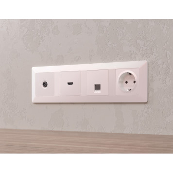 Розетка Ethernet RJ-45 и со шторками, без рамки Ambrella Volt ALFA MA212005-1