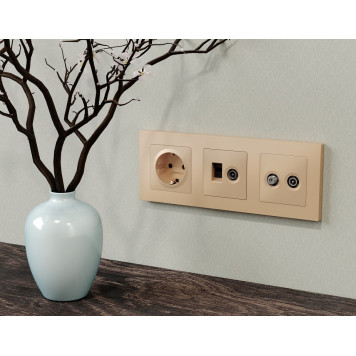 ТВ-розетка и розетка Ethernet RJ-45 без рамки Ambrella Volt ALFA MA612510-1