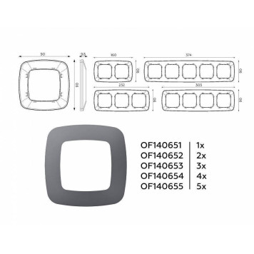 Рамка на 4 поста Ambrella Volt Ecta OF140654-3