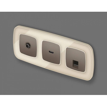 Накладка для розетки RJ-11 или RJ-45 Ambrella Volt Quant OP6420-1