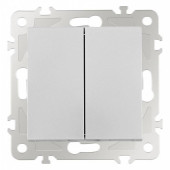 Выключатель проходной двухклавишный без рамки Arte Milano 206 206.32-2.silver