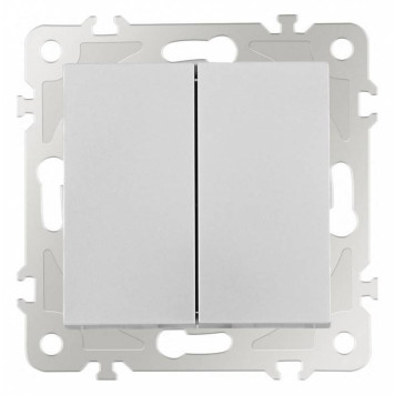 Выключатель проходной двухклавишный без рамки Arte Milano 206 206.32-2.silver