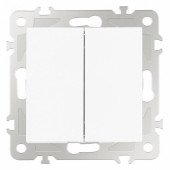 Выключатель проходной двухклавишный без рамки Arte Milano 206 206.32-2.white