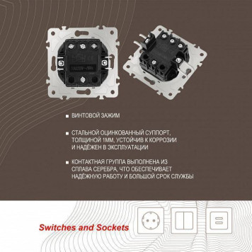 Выключатель перекрестный одноклавишный без рамки Arte Milano 206 206.34-1.white-2