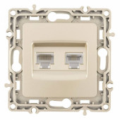 Розетка двойная RJ-11 и Ethernet RJ-45, без рамки Arte Milano am-217 217.44-1.shampan