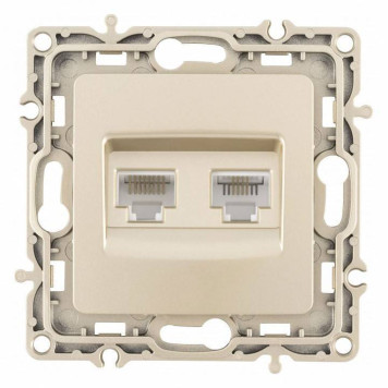 Розетка двойная RJ-11 и Ethernet RJ-45, без рамки Arte Milano am-217 217.44-1.shampan