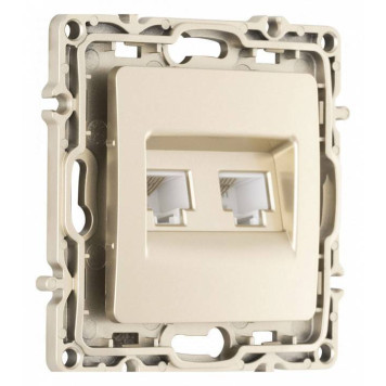 Розетка двойная RJ-11 и Ethernet RJ-45, без рамки Arte Milano am-217 217.44-1.shampan-1