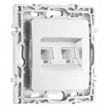 Розетка двойная RJ-11 и Ethernet RJ-45, без рамки Arte Milano am-217 217.44-1.silver-1
