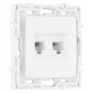 Розетка двойная RJ-11 и Ethernet RJ-45, без рамки Arte Milano am-217 217.44-1.white-1