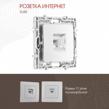 Розетка Ethernet RJ-45 без рамки Arte Milano am-217 217.45-1.silver-1