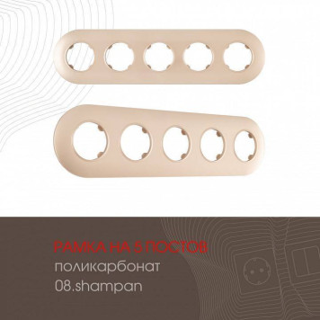 Рамка на 5 постов Arte Milano am-502.08 502.08-5.shampan-1