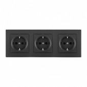 Розетка с заземлением и со шторкой Arte Milano SET06-3 SET06-3-40-1x3 black