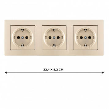 Розетка с заземлением и со шторкой Arte Milano SET06-3 SET06-3-40-1x3 shampan-1
