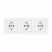 Розетка с заземлением и со шторкой Arte Milano SET06-3 SET06-3-40-1x3 white
