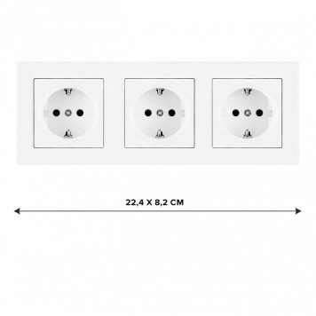 Розетка с заземлением и со шторкой Arte Milano SET06-3 SET06-3-40-1x3 white-1