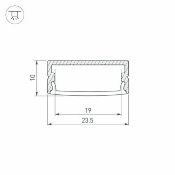 Профиль накладной Arlight ARH-WIDE-H10-2000 ANOD 016142-2