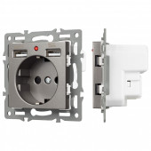 Розетка с заземлением и 2хUSB type A, без рамки Arlight SCT 043735