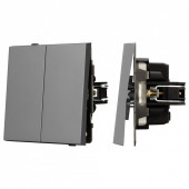Выключатель проходной двухклавишный без рамки Arlight SWT 054068