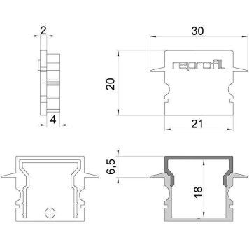 Набор из 10 заглушек для профиля Deko-Light H-ET-02-15 979152-3