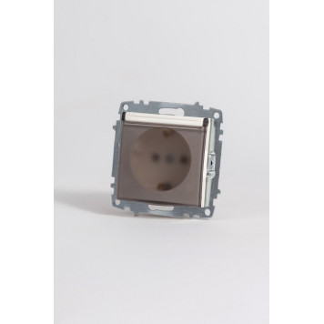 Розетка с заземлением с крышкой, без рамки Elbi Eleсtriс Zena Vega 609-010200-218-4