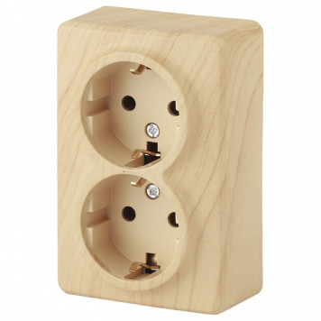 Розетка двойная с заземлением и со шторкой Эра Эра Эксперт 11-2206-11