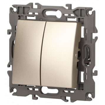 Выключатель двухклавишный без рамки Эра Эра Elegance 14-1104-04-3