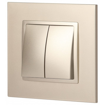 Выключатель двухклавишный без рамки Эра Эра Elegance 14-1104-04-4