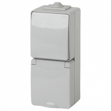 Блок с розеткой и выключателем Эра Эра Эксперт 11-7607-03