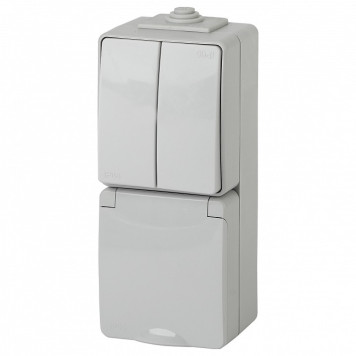 Блок с розеткой и выключателем Эра Эра Эксперт 11-7608-03