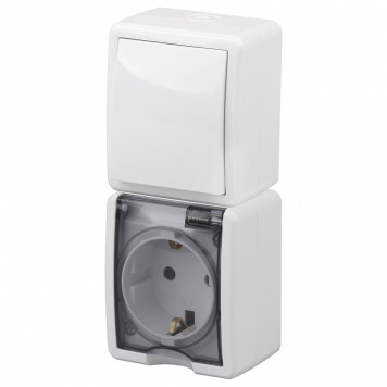 Блок с розеткой и выключателем Эра Эра Эксперт 11-7407-01