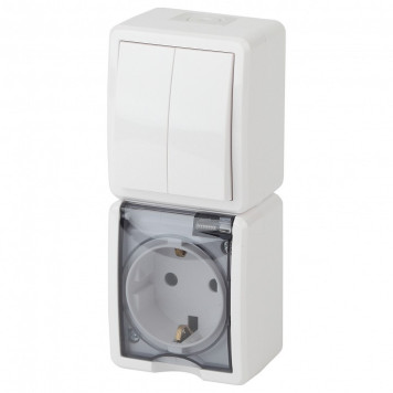 Блок с розеткой и выключателем Эра Эра Эксперт 11-7408-01