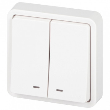 Выключатель двухклавишный с подсветкой Эра Эра Эксперт 11-1525-01