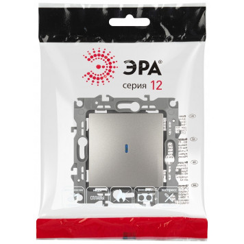 Выключатель одноклавишный с подсветкой без рамки Эра Эра 12 12-1102-16-3