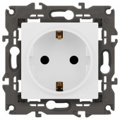 Розетка с заземлением и со шторкой, без рамки Эра Эра Elegance 14-2102-01М