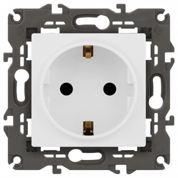 Розетка с заземлением и со шторкой, без рамки Эра Эра Elegance 14-2102-01М