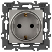 Розетка с заземлением и со шторкой, без рамки Эра Эра Elegance 14-2102-16