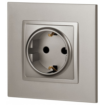 Розетка с заземлением и со шторкой, без рамки Эра Эра Elegance 14-2102-16-3