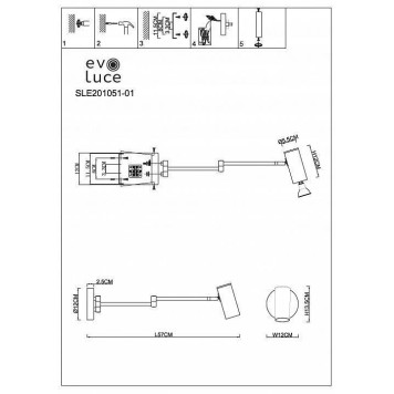 Бра EVOLUCE Zoom SLE201051-01-2
