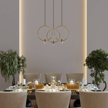 Подвесной светильник Eurosvet Layla 50257/3 LED черный/ латунь-1