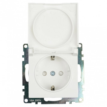 Розетка с заземлением и со шторкой, без рамки с крышкой Stekker Катрин 39302-7