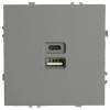 Розетка 2хUSB type A и C без рамки Stekker Эмили 49957