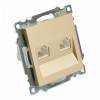 Розетка двойная Ethernet RJ-45 без рамки Stekker Катрин 50009