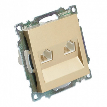 Розетка двойная Ethernet RJ-45 без рамки Stekker Катрин 50009-2