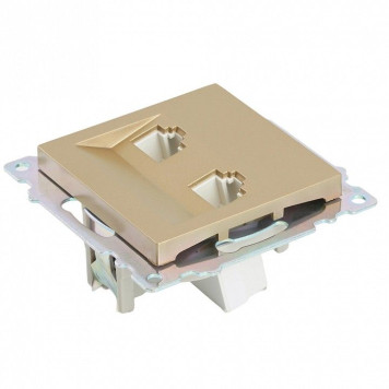 Розетка двойная Ethernet RJ-45 без рамки Stekker Катрин 50009-4