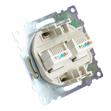 Розетка двойная Ethernet RJ-45 без рамки Stekker Катрин 50009-9