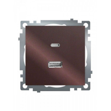 Розетка 2хUSB type A и C без рамки Stekker Катрин 50057-1